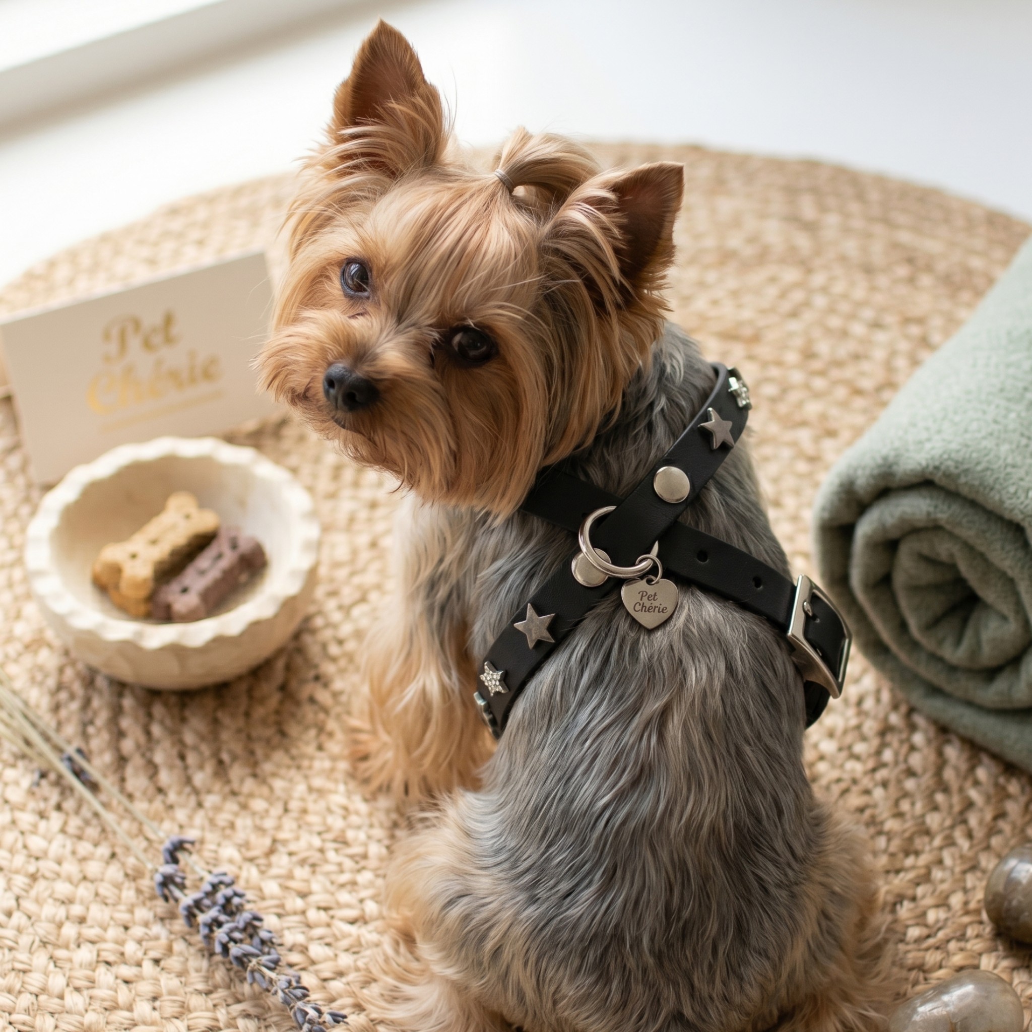 Pettorina Biothane Cabochon Marrone per Cani